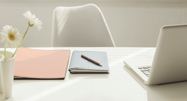 Organised home office desk