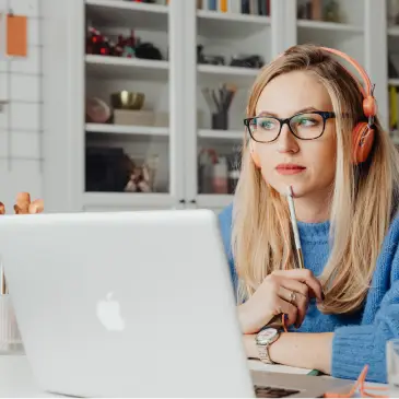 Video call, headphones, zoom meeting
