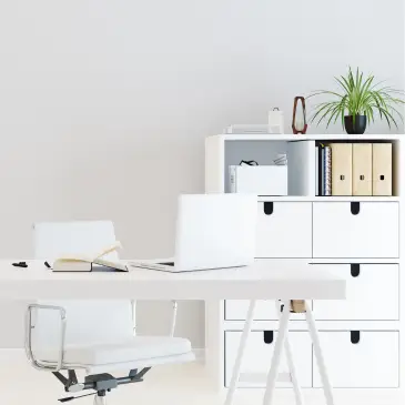 Organize your home office white desk chair