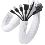 AGPTEK White Cable Sleeve Cover for standing desk cables