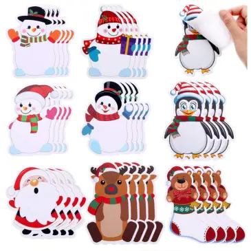 Colorful Christmas Themed sticky notes with Santa