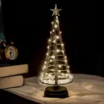 Mini light-up Christmas tree in metal