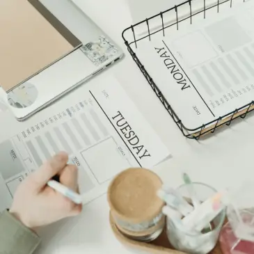 Time Management Planner in use