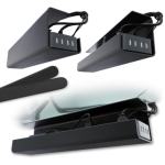 No-screw under desk cable management tray