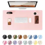 YSAGi Leather Desk Protector mat with office equipment on top and color range below