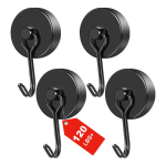MIKEDE Black Magnetic Hooks Heavy Duty, 120LB Swivel Swing Strong Magnetic Hooks